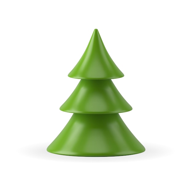 Beautiful traditional Christmas tree green glossy small souvenir bauble realistic 3d template vector