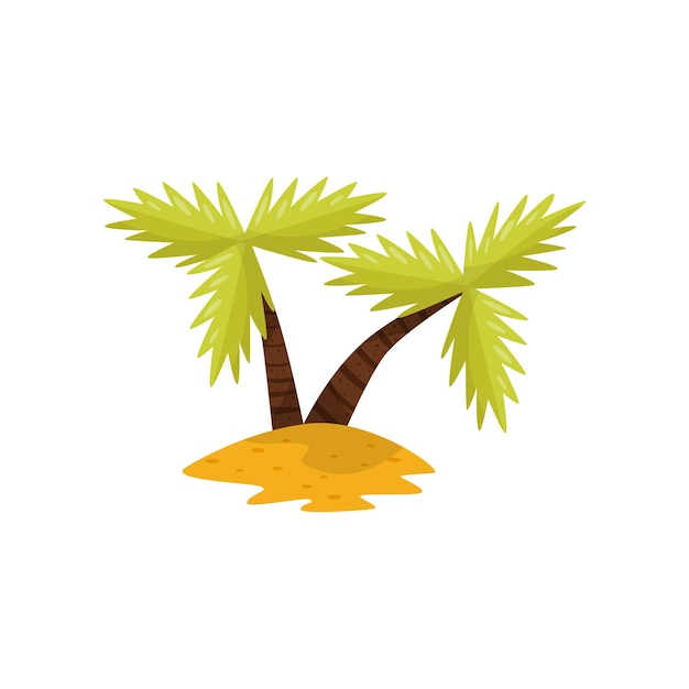 Beautiful tropical palm trees vector Illustration on a white background