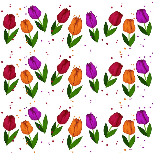 Vector beautiful tulip flower shop top view