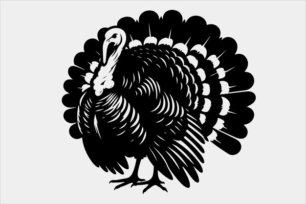 Vector a beautiful turkey silhouette vector design