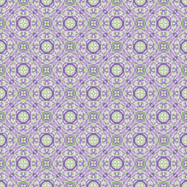 Beautiful violet flower and green line abstract seamless colorful pattern background illustration