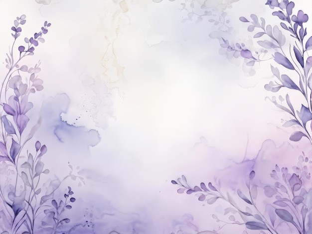 Vector beautiful watercolor background with lavender flowers beautiful watercolor background with lave