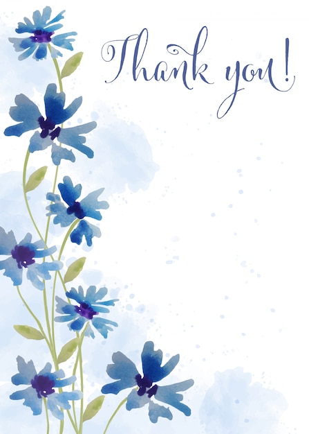 Beautiful watercolor floral card with message 