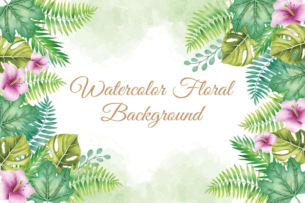 beautiful watercolor floral frame background for wedding banner template