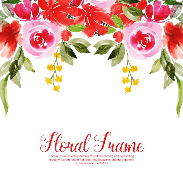 Beautiful Watercolor Floral Frame Background