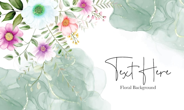 beautiful watercolor floral frame background