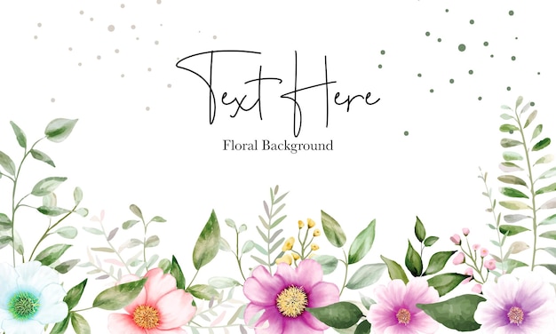 beautiful watercolor floral frame background