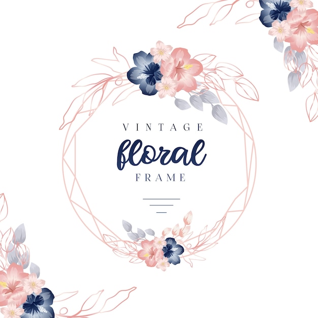 beautiful watercolor floral frame template