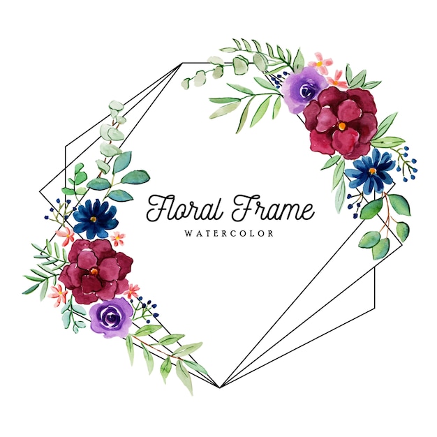 Beautiful Watercolor Floral Frame