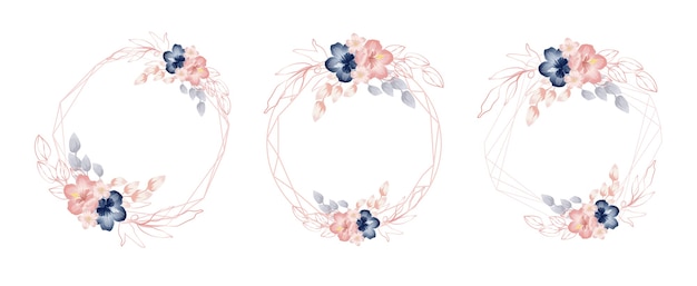 beautiful watercolor floral frames template