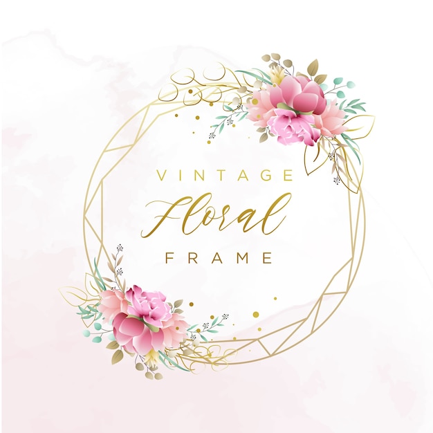 beautiful watercolor floral frames template