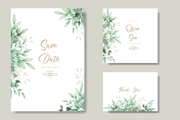 Beautiful Watercolor floral  Hydrangea Wedding Card Template