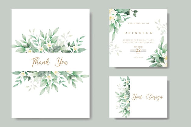 Beautiful Watercolor floral  Hydrangea Wedding Card Template