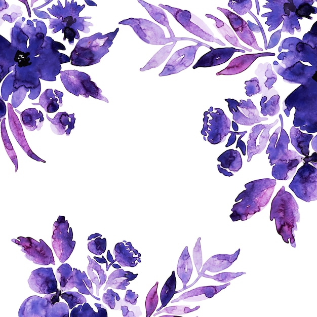 Beautiful Watercolor Floral and Leaves Irregular Background