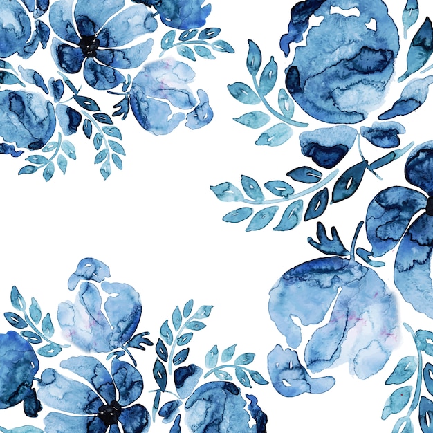 Beautiful Watercolor Floral and Leaves Irregular Background