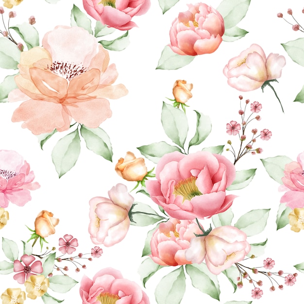 Beautiful watercolor floral seamless pattern