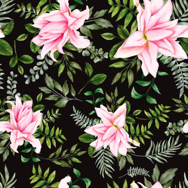 Beautiful watercolor floral seamless pattern