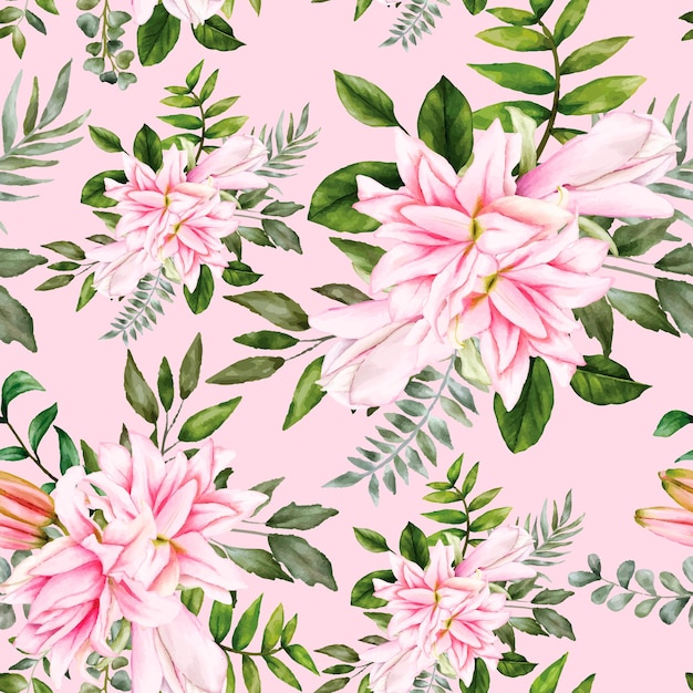 Beautiful watercolor floral seamless pattern