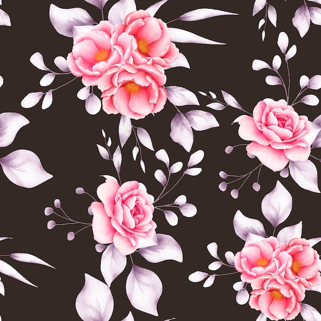 Beautiful watercolor floral seamless pattern