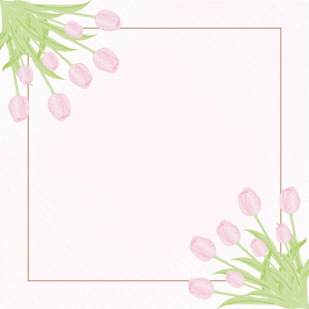 Beautiful watercolor floral wedding card template