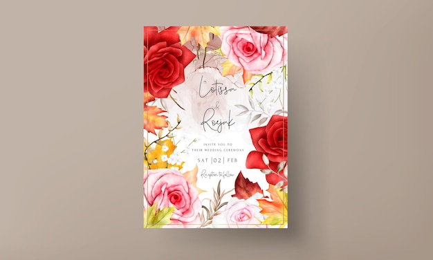 beautiful watercolor floral wedding invitation card