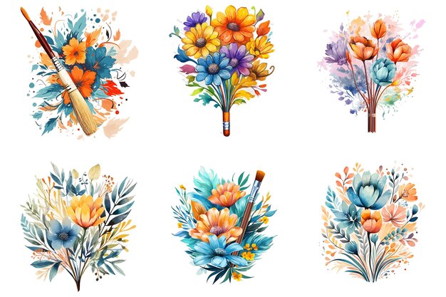 Vector beautiful watercolor floral