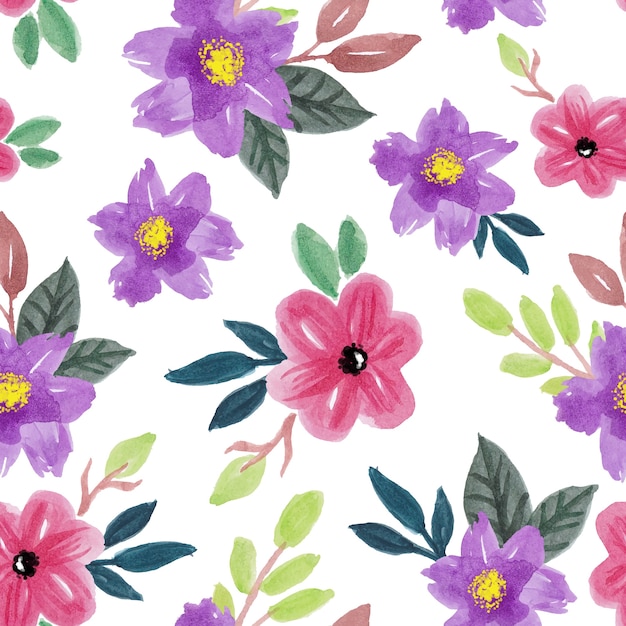 Beautiful Watercolor Flower Floral Seamless Pattern Design