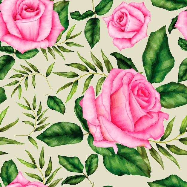 Beautiful watercolor flower seamless pattern