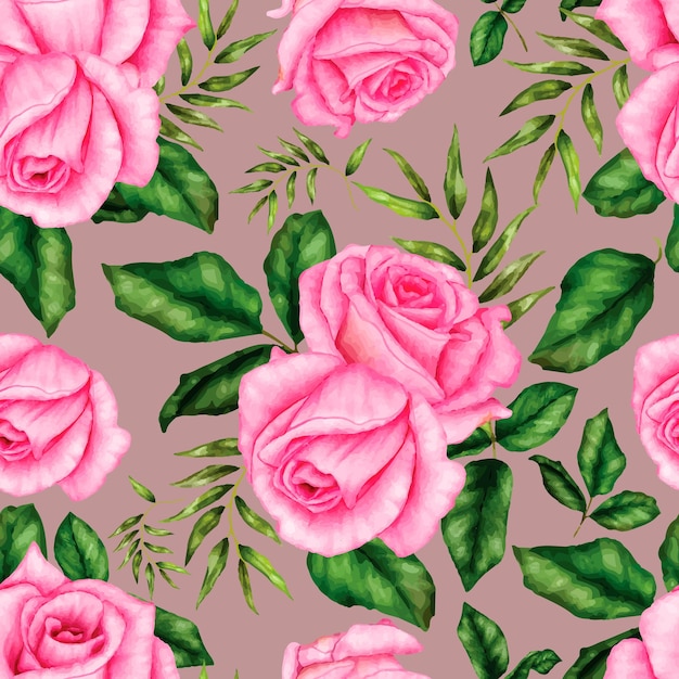 Beautiful watercolor flower seamless pattern