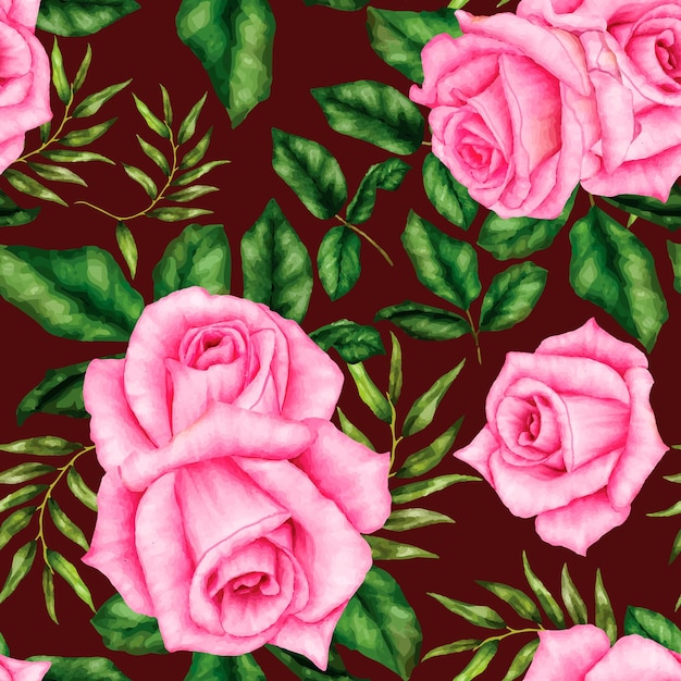 Beautiful watercolor flower seamless pattern