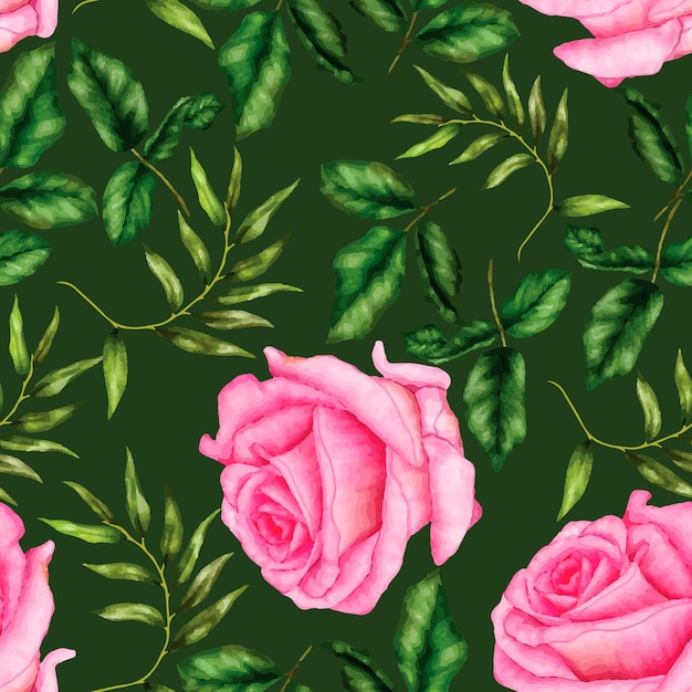 Beautiful watercolor flower seamless pattern