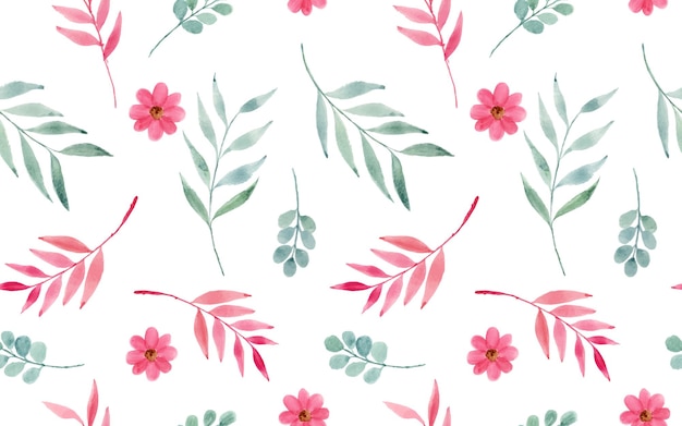 Beautiful watercolor flowers as seamless pattern