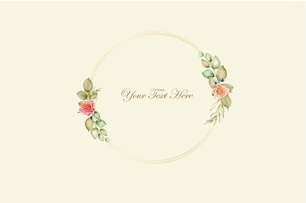 beautiful watercolor flowers and leaves invitation card