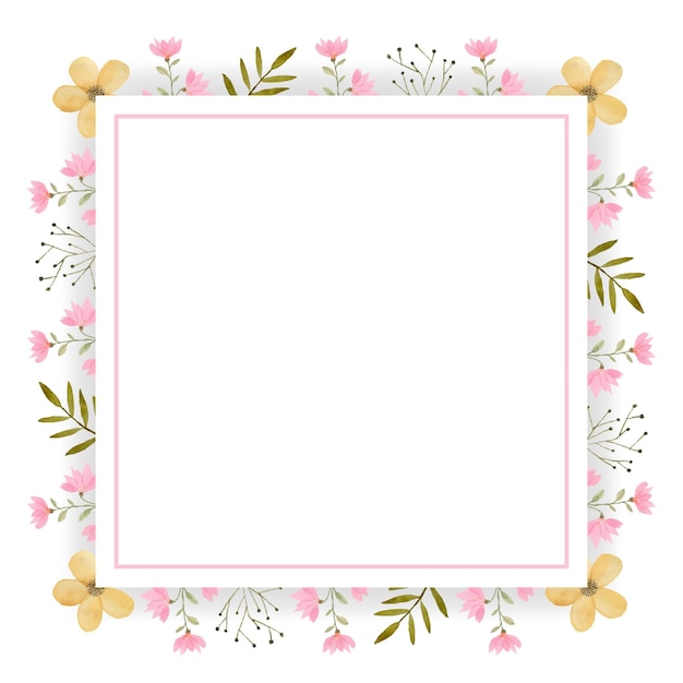 Beautiful watercolor frame with leaves