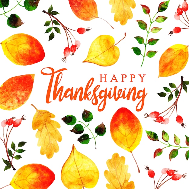 Beautiful Watercolor Happy Thanksgiving Background