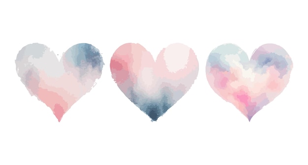 Vector beautiful watercolor heart vector illustration