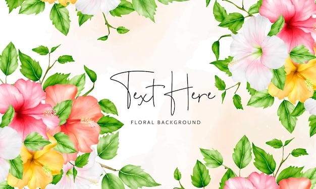 beautiful watercolor hibiscus flower floral background