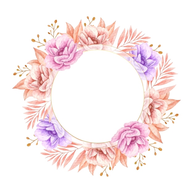 beautiful watercolor lovely floral frame