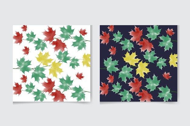 Beautiful watercolor maple leaves floral seamless pattern