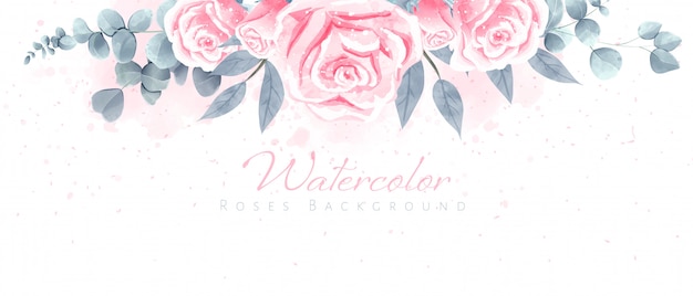 Beautiful watercolor roses background for wallpaper