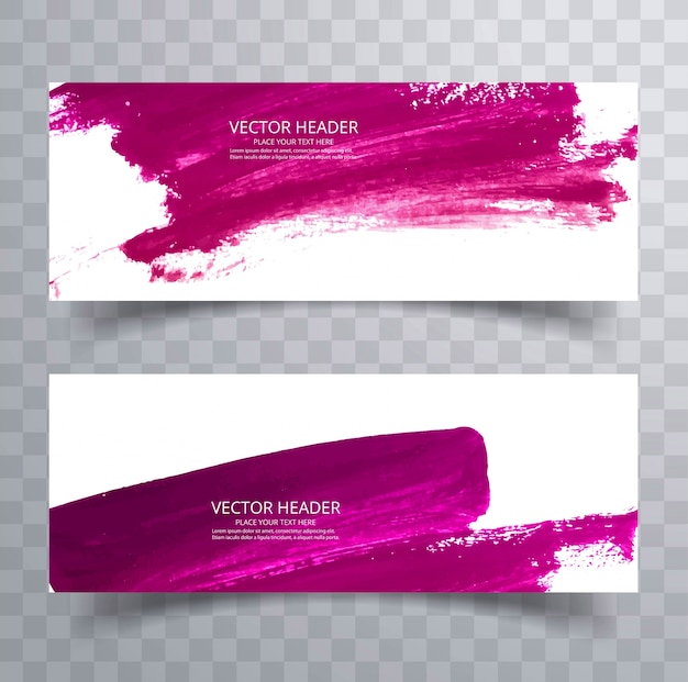 Beautiful watercolor stroke banners set