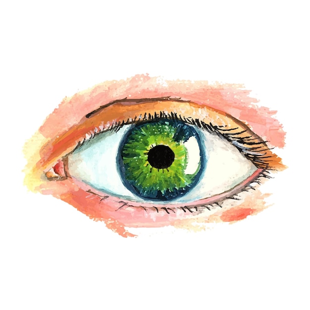 beautiful watercolor woman eyes drawing