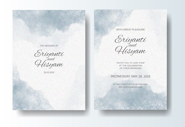 Beautiful wedding card watercolor background with splash