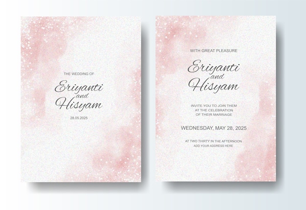 Beautiful wedding card watercolor background with splash