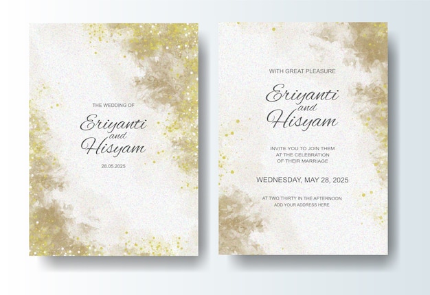 Beautiful wedding card watercolor background with splash