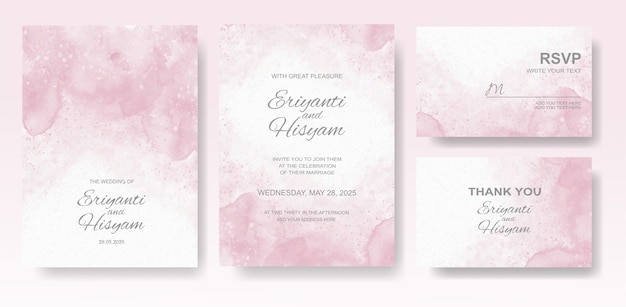 Beautiful wedding card watercolor background with splash