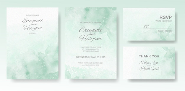 Beautiful wedding card watercolor background with splash