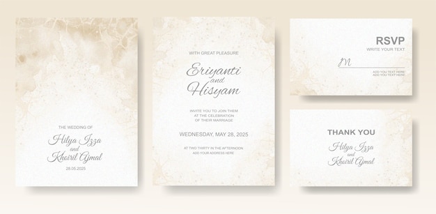 Beautiful wedding card watercolor background with splash