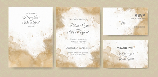 Beautiful wedding card watercolor background