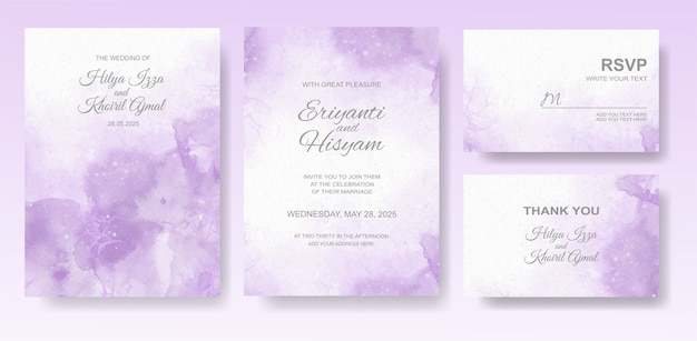 Beautiful wedding card watercolor with splash